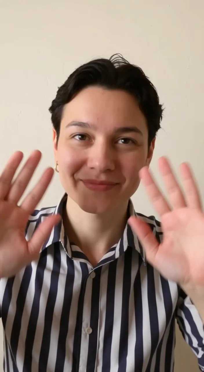 The upper-body source clip used to build the character wave Animate example.